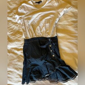 Veronica Beard, Jean Bari dress size large. Ruched and button detail.